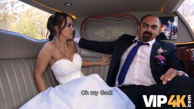 Random passerby scores luxurious bride in the wedding limo on freereelz.com