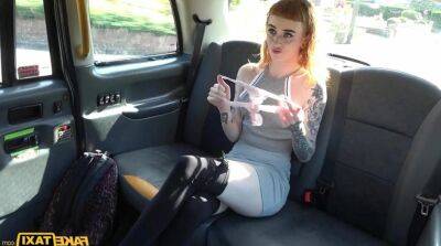 Skinny ginger Azura Alii fucks in the taxi on freereelz.com