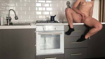 Single Wife Masturbates In The Kitchen While Her Husband Is Not At Home on freereelz.com