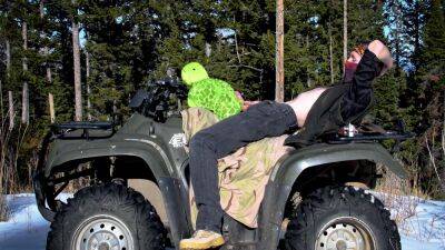 Biker Fucks Plush Toy While On Atv Four Wheeler In The Wilderness on freereelz.com