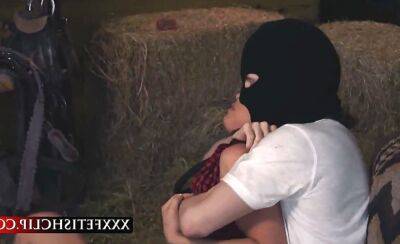 Innocent brunette farm girl Aidra Fox roped and pounded on freereelz.com