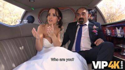 VIP4K. Excited girl in wedding dress fools around not with future hubby - Jennifer mendez on freereelz.com