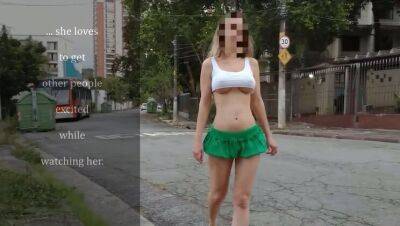 Exhibitionist HotWife with nano skirt and top on street - Brazil on freereelz.com