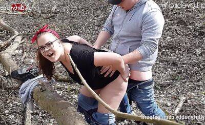 MyDirtyHobby - Big ass curvy teen gets an outdoor creampie in the woods on freereelz.com