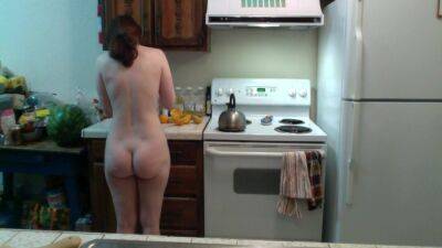 Juicy Babe With Squeezable Cheeks Squeezes Some Oj Naked In The Kitchen Episode 30 on freereelz.com