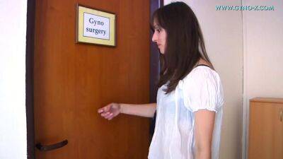 Shy green-eyed girl at her regular gynecologic check-up on freereelz.com