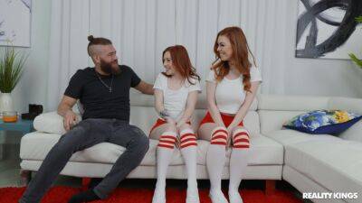 Wild trio once these ginger sluts decide to share the dick on freereelz.com