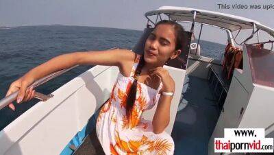 Skinny amateur Thai teen Cherry fucked on a boat outdoor in doggystyle - Thailand on freereelz.com