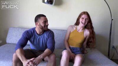 SUPER Popular Hairy Hunk Makes Hot Red Head BABE Cream On His Big Black Cock on freereelz.com