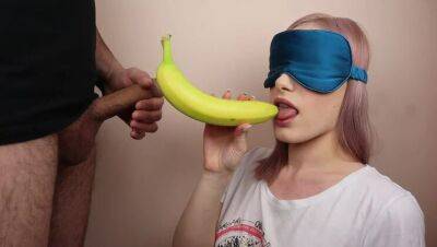 Petite step sister got blindfolded in fruits game on freereelz.com