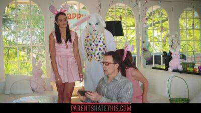 Teen fucks stepuncle dressed as Easter Bunny on freereelz.com