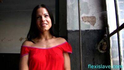 BDSM model Alex Zothberg interview before whipped in old factory on freereelz.com