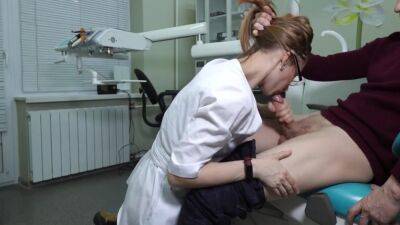 A Ukrainian Doctor With Glasses Grabs The Patients Cock And Began To Greedily Give Him A Blowjob - Ukraine on freereelz.com