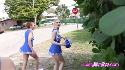 Sexy cheerleaders sucking trainers fat dick on freereelz.com