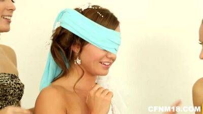 Blindfolded bride gets hot gift for her bachelorette party on freereelz.com