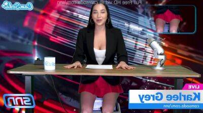 Camsoda - News anchor solo slut masturbates on freereelz.com