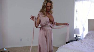 Early in the morning busty horny wife Brandi Love prefers to masturbate on freereelz.com