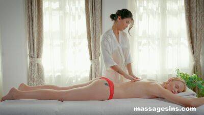 Massage makes these hot lesbians crave more than just sensual touches on freereelz.com