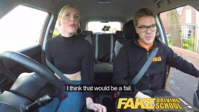 Fake Driving School lesson ends in suprise squirting orgasm and creampie on freereelz.com