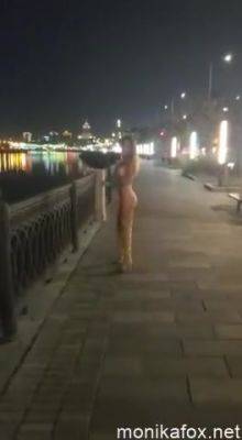 Nude Monika Fox Walking Through The City At Night - Monikafox on freereelz.com