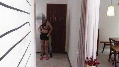 Wife Welcomes The Neighbor To The House While The Cuckold Is In The Bathroom - Brazil on freereelz.com