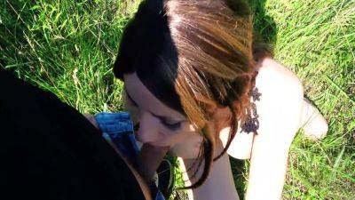 Horny German Milf Sucks A Big Cock In The Sunshine Outdoors! Deepthroat Blowjob With Throatpie 5 Min - Germany on freereelz.com