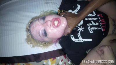 Throated blonde MILF loudly fucked in more extreme interracial scenes and soaked in sperm on freereelz.com