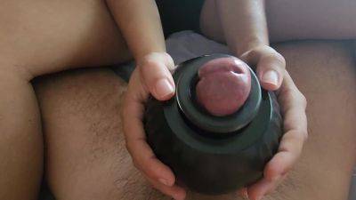 Big cock massaged by sophisticated toy until happy ending on freereelz.com