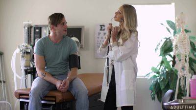 Spicy blonde doctor craves man's hungry dick for a little treatment on freereelz.com