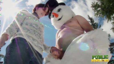 Brandi De Lafey Strokes A Snowman on freereelz.com