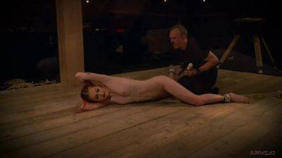 Submissive redhead slave tied up and fucked hard on freereelz.com