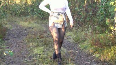 Forest Walk In Black Pantyhose on freereelz.com