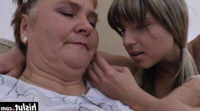 Lovely Gina Gerson has fun with a old chubby lesbian on freereelz.com