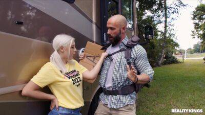 Cute blonde lets random man follow her into her bus home to fuck her brains out on freereelz.com