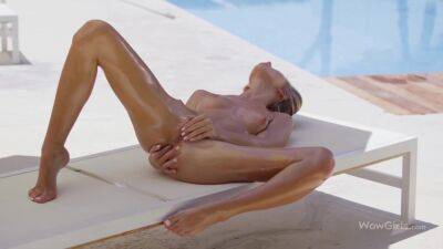 One Of The Top Models In The World Anjelica Oiling And Fingering Herself By The Pool - Russia on freereelz.com