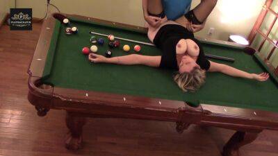 Pool Table Fuck Sexy Big Boob Wife In Heels Orgasms Hard on freereelz.com