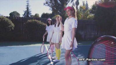 Tennis coach fucks three besties after training on freereelz.com