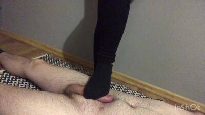 Girl Tramlling Balls Cbt In Black Socks on freereelz.com