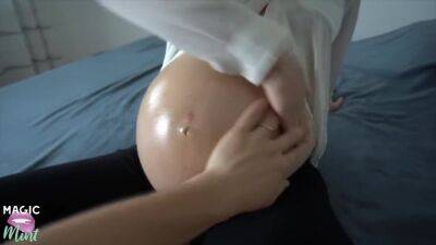 Great Cum On The Big Belly Of This Pregnant Beauty on freereelz.com