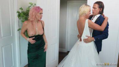 Spicy females swap the dick on the wedding day for ruthless FFM kinks on freereelz.com