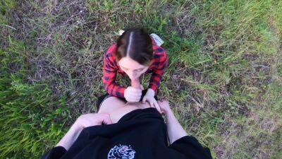 Perverted Teen Makes Me Cum On Her Titties In A Forest Pov Public Outdoor on freereelz.com