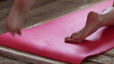 Close Up On Flexible Feet During Exercise & Stretching on freereelz.com