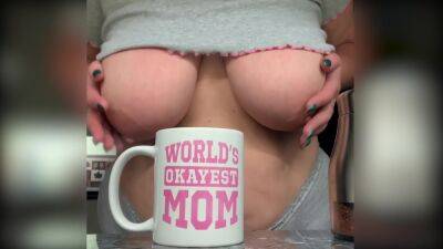 Mature Mom Gets Her Big Tits Out While Making Morning Coffee - Britain on freereelz.com