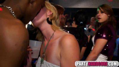 Hot party girl takes a bottle of champagne up her ass in a wild group sex orgy on freereelz.com