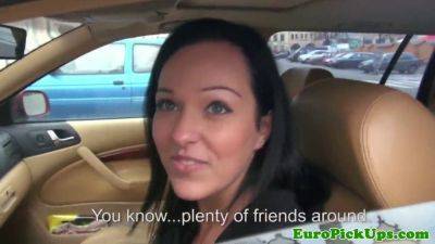 Euro babe next door gets creampied in a car like a pro on freereelz.com