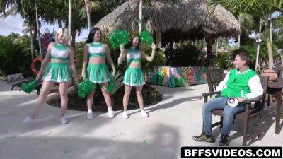 Cheerleader Work Their Asses On Jasons Cock on freereelz.com