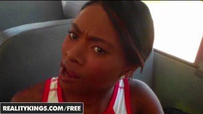 Amateur black Cheerleaders in uniform suck and lick on the bus - RealityKings on freereelz.com