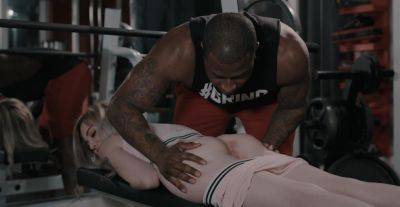 Black lover tries p***e pussy at the gym in remarkable interracial on freereelz.com