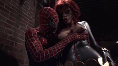 Aroused redhead feels Spiderman's endless dick tearing her pussy apart on freereelz.com