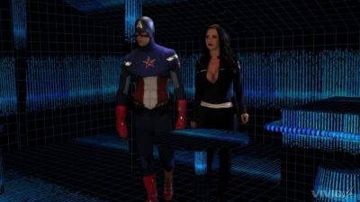 Busty brunette granted Captain America's huge dick for more than just blowjob on freereelz.com